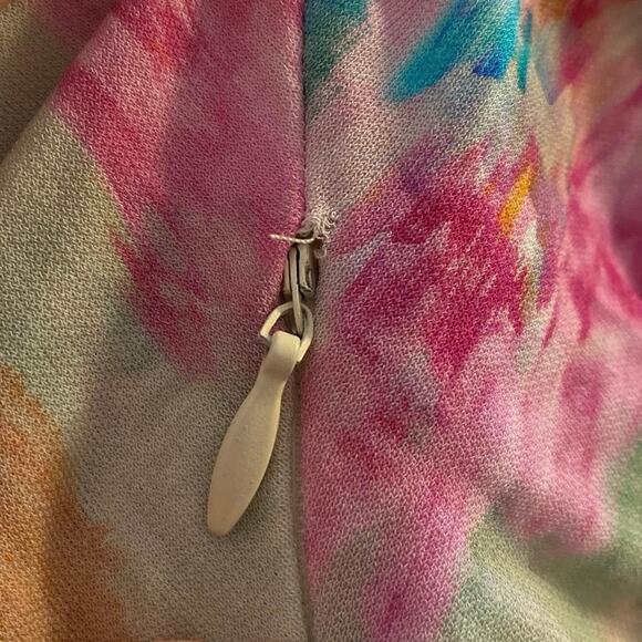 IRO Size 36 US 4 Small Zola Mini Dress Watercolor Print Surplice Neck TINY FLAW - Picture 7 of 7